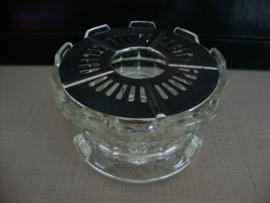 Vintage glazen theelichthouder voor theepot - VERKOCHT