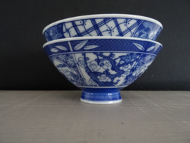 Schaaltjes blauw/wit - Set van 4 - VERKOCHT