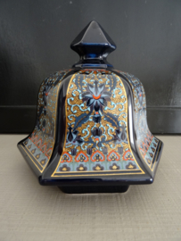 Dekselpot - donkerblauw/goud - VERKOCHT