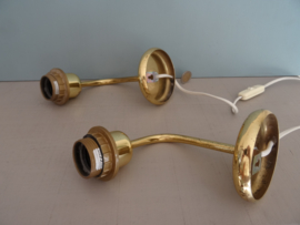 Wandlampjes koperkleurig - Set van 2 - vintage - VERKOCHT