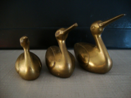 Eend - eenden- vogel - koper of messing - vintage - VERKOCHT