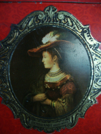 Oud blikje / trommel - afbeelding schilderijen Rembrandt e.a - VERKOCHT