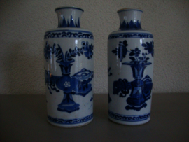 Vaasjes blauw / wit - VERKOCHT