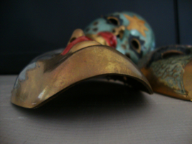 3 koperen maskers - Venetiaans - vintage - VERKOCHT