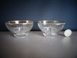 Vintage glaasjes - gouden rand - Set van 2