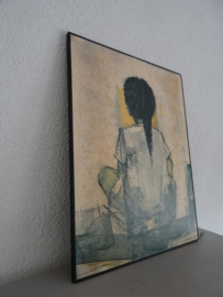 Christian Bjorn Larsen - Kristina - vintag print - hardboard - VERKOCHT