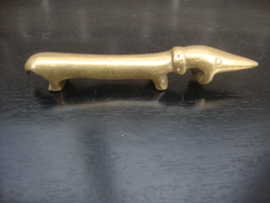 Vintage opener teckel - koper/messing - VERKOCHT