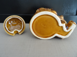 Honingpot bijenkorf met beer -  vintage - VERKOCHT
