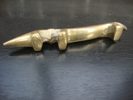 Vintage opener teckel - koper/messing - VERKOCHT