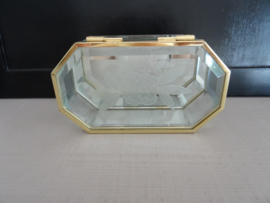 Glazen doosje - vintage - sieradendoosje - VERKOCHT