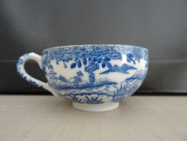 Kop en schotels - Chinees - Eierschaal porselein - blauw/wit - VERKOCHT