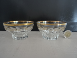 Vintage glazen schaaltjes - Set van 2