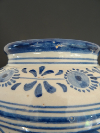 Bloempotje blauw/wit - VERKOCHT