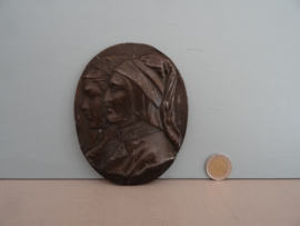 Bronzen plaquette - dante Beatrice - VERKOCHT