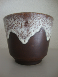 Vintage bloempot bruin - lava - VERKOCHT