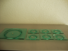 Vintage glazen schaaltjes - bonbonschaaltjes - groen glas - VERKOCHT
