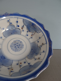 Japanse schaal blauw/wit/goud - VERKOCHT
