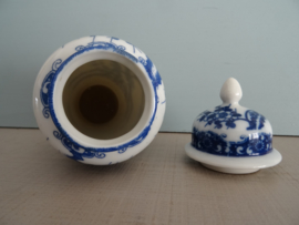 Dekselpotje bloesem - blauw/wit - VERKOCHT