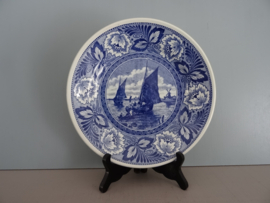 Wandbord Boch - Delfts blauw - schip
