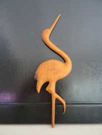 Houten vogel - kraanvogel - VERKOCHT