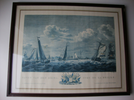 Oude prent Haven van Den Briel - VERKOCHT
