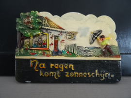 Vintage tegel 'Na regen komt zonneschijn'- VERKOCHT