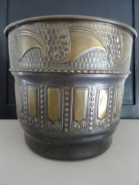 Bloempot - vintage - koper/messing - VERKOCHT