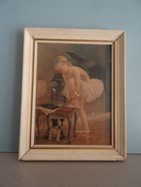 Vintage schilderijtje ballet - brocante - VERKOCHT