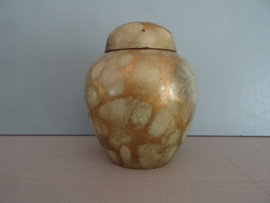 Dekselpotje - metaal - goud/groen