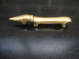 Vintage opener teckel - koper/messing - VERKOCHT