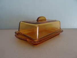 Botervloot - amber - glas - VERKOCHT