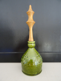 Tafelbel - groen aardewerk met hout - VERKOCHT