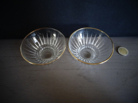 Vintage glaasjes - gouden rand - Set van 2
