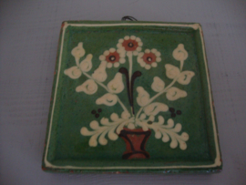 Wandtegel bloemen Pools handwerk - VERKOCHT