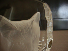 Kristal glas beeldje poes kat - VERKOCHT