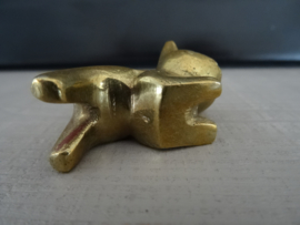 Koperen beeldje poes - kat - vintage - VERKOCHT