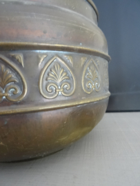 Vintage bloempot - koper of messing - VERKOCHT