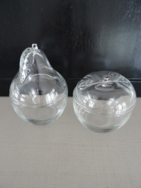 Schaaltje - dekselpotje - glas - appel - peer - VERKOCHT