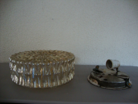 Vintage plafonniere - glas - rond - VERKOCHT