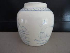 Oud gemberpotje - blauw/wit -  VERKOCHT