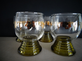 Roemer wijnglazen - set van 4 - met gouden druiven