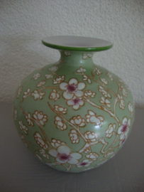 Chinese vaas groen bloesem - VERKOCHT