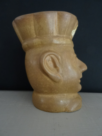 Vintage Vieux gres - (bloem)pot hoofd - VERKOCHT