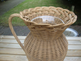 Rotan vloervaas - vintage - VERKOCHT
