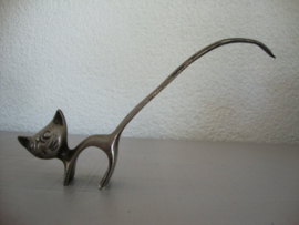 Beeldje poes kat - metaal - VERKOCHT