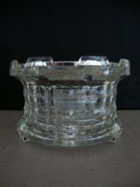 Vintage glazen theelichthouder voor theepot - VERKOCHT
