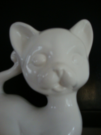 Vintage beeld poes - kat - wit - VERKOCHT