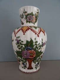 Vaas - vogel en bloemen - VERKOCHT