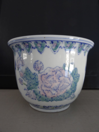 Bloempot Chinees - vintage - pastelkleuren - VERKOCHT