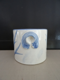 Bloempotje blauw/wit - VERKOCHT